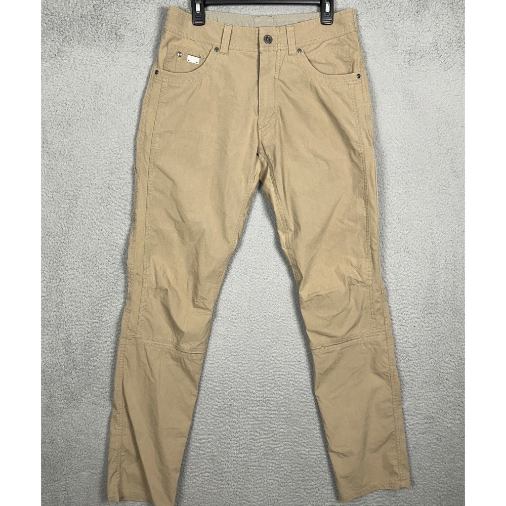 Kuhl Rydr Pants Mens 32X36 Khaki Cargo Articulated Knee Hiking Trail Outdoor EUC